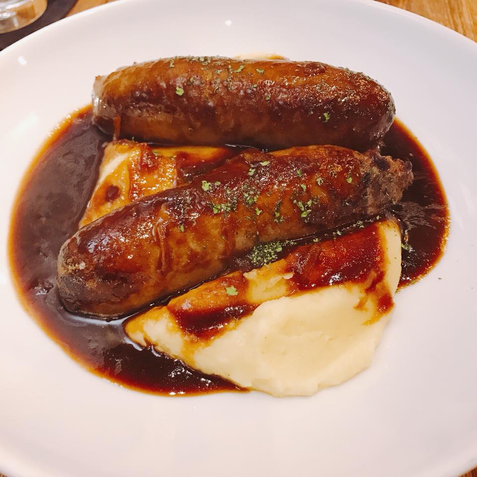 Kai New Zealand Restaurant; Sausage with mushed potato