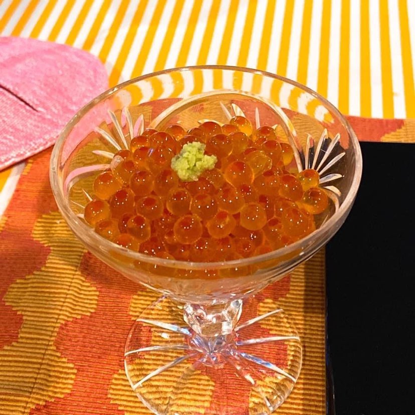 Salmon roe pickled in soy sauce    